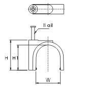 GC-0.5C Скоба пластиковая с гвоздем (клипса), макс. диаметр 5 мм (100 шт)