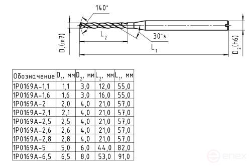 Carbide drill bit, with coolant supply, 1P0169A-2