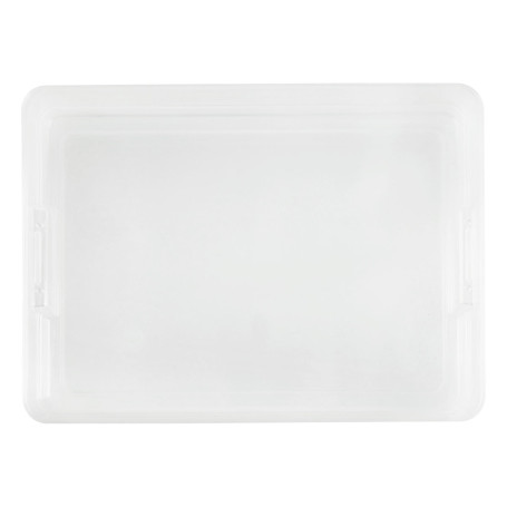 Контейнер для документов СТАММ А4, 260*350*65мм, пластик., с защелками, прозрачный