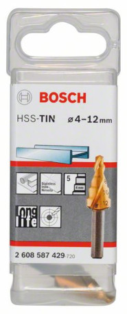 Ступенчатое сверло HSS-TiN 4 - 12 mm, 6,0 mm, 50 mm