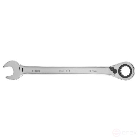 The key is combined with a ratchet 11 mm