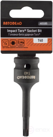 Головка торцевая ударная Т40 (DR1/2"; L-78мм) внешний Torx (АвтоDело) 40185