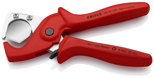 KNIPEX PlastiCut® Труборез-ножницы для шлангов и защитных труб (Ø 25 мм), L-185 мм