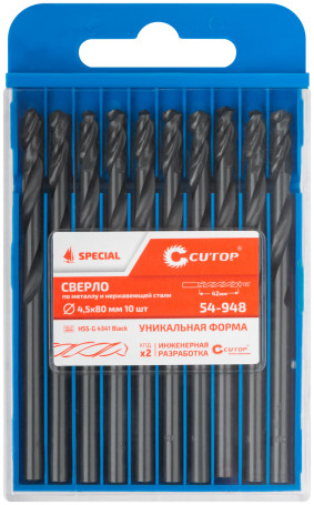 Сверло по металлу Cutop Special, HSS-G, 4,5 х 80/42 мм (10 шт)