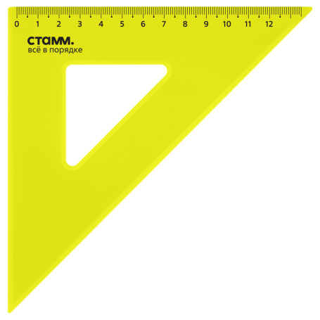 45° triangle, 12cm STAMM, plastic, transparent, neon colors, assorted