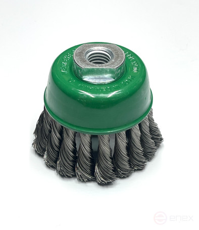 Brush cup harness, D65 mm, 18 harnesses, stainless steel straight wire ROH 0.35 mm, fit M14