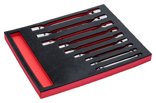 Fit&Go Set of double-sided socket wrenches with a hinge in the base, 9 pcs