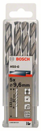 Metal drills HSS-G, DIN 338 9.6 x 87 x 133 mm