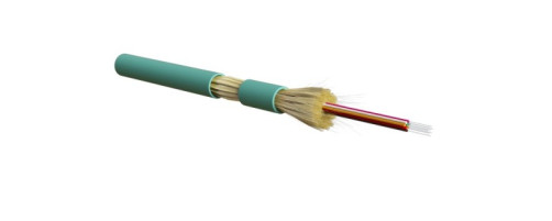 FO-DT-IN-503-12- LSZH-AQ Fiber optic cable 50/125 (OM3) multimode, 12 fibers, dense buffer coating (tight buffer), for internal laying, LSZH, ng(A)-HF, -40°C - +70°C, blue (aqua)