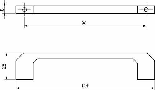 Ручка меб. скоба мет. VULKAN 96 черный матовый, AKS
