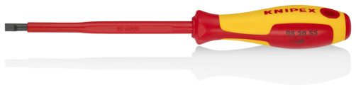 SL5.5x1.0 slotted VDE screwdriver, blade length 125 mm, L-232 mm, dielectric, 2-component handle