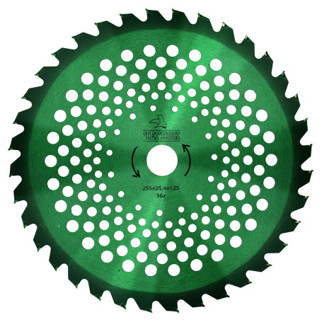 Диск для триммера 255 х 25.4 х 36 Green, п/к 25.4х22мм, Чеглок (50) (Z02-653)