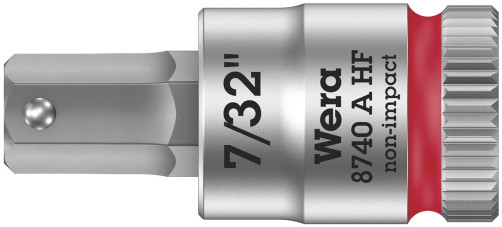8740 A Hex-Plus HF Zyklop End head with an insert for an internal hexagon, DR 1/4", with the function of fixing fasteners, 7/32" x 28 mm