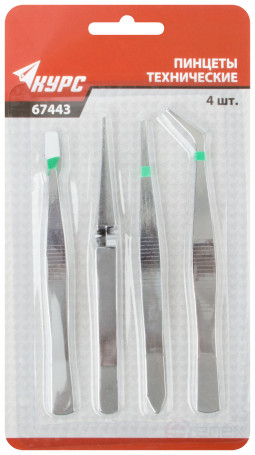 Пинцеты набор 4 шт.