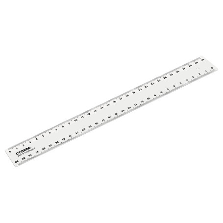 Ruler 30cm STAMM, plastic, 2 scales, transparent, colorless, European weight