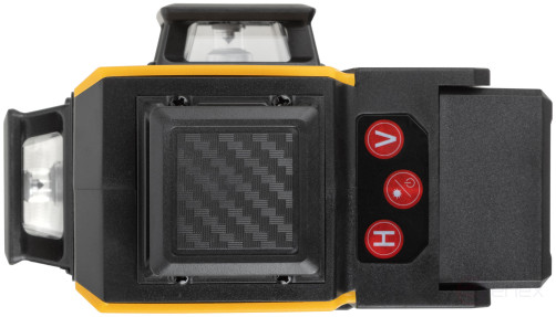 Уровень лазерный самоуспокаивающийся аккумуляторный Li-Ion, мультипризменный 3х360°, зеленый луч, диапазон 20 м, кейс