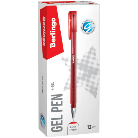 Ручка гелевая Berlingo "X-Gel" красная, 0,5 мм