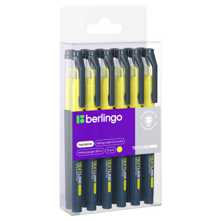 Berlingo "Textline HL450" yellow text separator, 0.5-4 mm