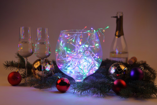LED Christmas Garland ERA ENIN - WM Tinsel 3.9m White Wire Multicolor