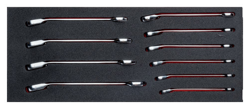 Fit&Go Набор комбинированных ключей с храповиком в ложементе 8 - 17 мм, 10 шт