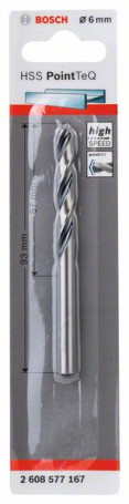 Spiral drill bit made of high-speed steel HSS PointTeQ 6.0 mm, 2608577167