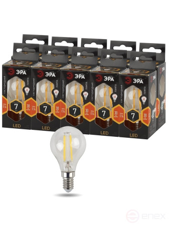 LED ERA Lamp F-LED P45-7W-827-E14 7W Filament Ball Warm White Light E14