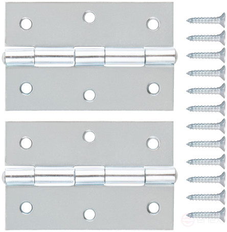 Universal hinges, set of 2 pcs., zinc 75 x 50 mm