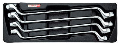 Набор накидных ключей 21-32 мм, угол 75 гр., 4 предмета в ложементе (A) TOPTUL GAAT0402