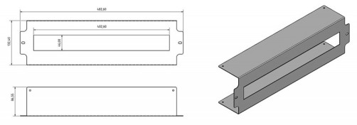 BPB19-PS-3U-RAL9005 DIN rail panel with adjustable mounting depth, 19", 3U, 22 seats, color black (RAL 9005)