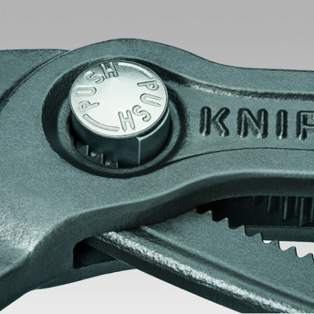 KNIPEX COBRA® клещи переставные с фиксатором, 70 мм (2 3/4"), под ключ 60 мм, L-300 мм, хром, 1-к ручки