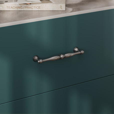 Handle meb. bracket met. EVA 128 antique silver, AKS