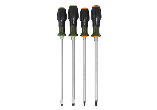 748040 Set of reinforced screwdrivers with three-component handles PH, SL; 4 pieces