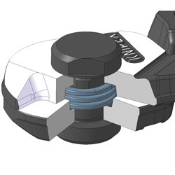 Cable cutter, cut: cable Ø 7 mm, cable Ø 5 mm, provol. cf. Ø 4 mm, royal. string Ø 2.5 mm, L-190 mm, crimp bowden. cables, black, 1-k handles, holder