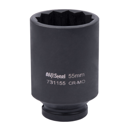 Головка ударная 3/4" двенадцатигранная удлиненная 55мм "AV Steel" AV-731155