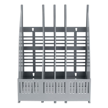 Paper tray vertical STAMP "Line", prefabricated, 4 compartments, grey