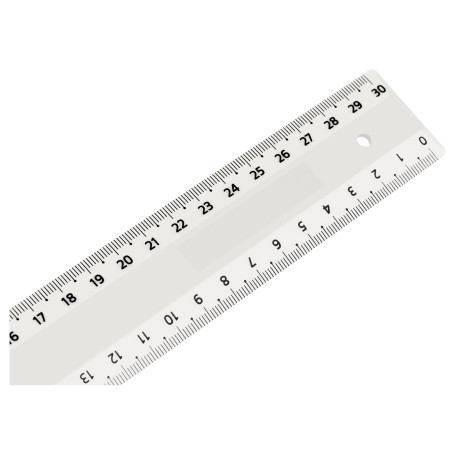 Ruler 30cm STAMM, plastic, 2 scales, transparent, colorless, European weight