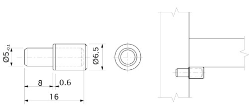 Shelf holder for met glass. with elastic band 5.0*16mm (1up.=50pcs) AKS