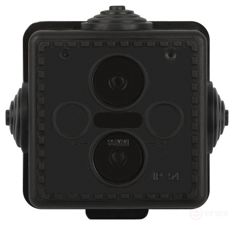 Soldering box ERA KOR-65-65-50- 4g-B open installation black 65x65x50mm with 4 vx hermetic drives. IP54