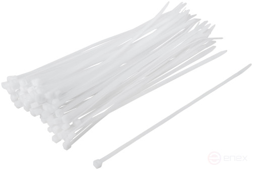 Хомуты нейлоновые для проводов, белые 100 шт., 4,8х250 мм
