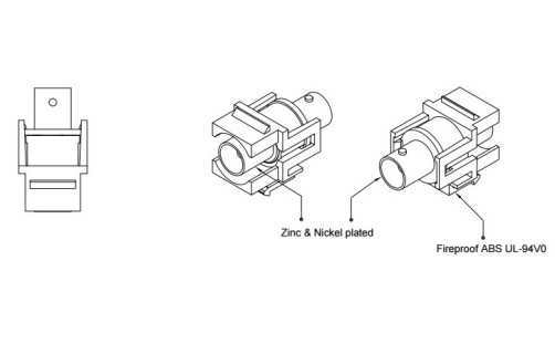 KJ1-BNC-D-WH Keystone Jack Format Insert with BNC, D type, ROHS adapter, white