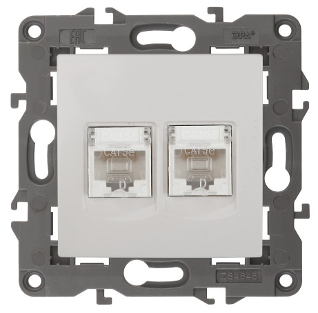 Розетка ЭРА Elegance 14-3108-01 информационная двойная 2хRJ45 IP20 белый
