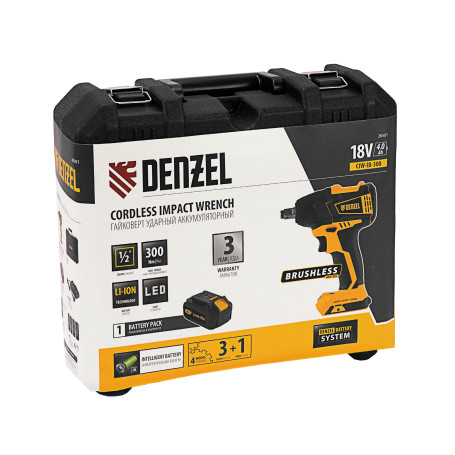 Impact wrench rechargeable brushless CIW-IB-300, Li-ion, 18V, 300Nm// Denzel