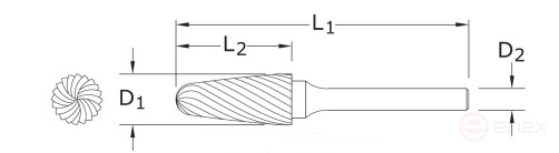 Борфреза твердосплавная CB-F1020/6 DM