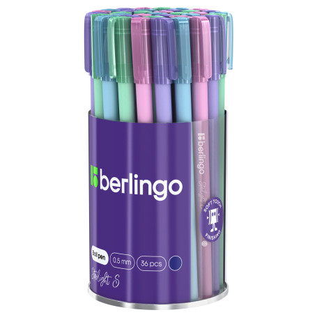 Ручка шариковая Berlingo "Starlight S" синяя, 0,5 мм, корпус ассорти пастель