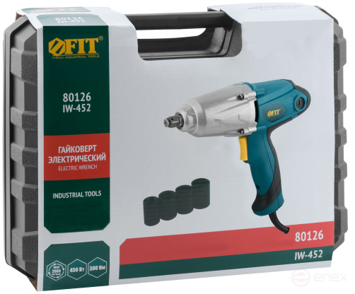 Electric wrench 450 W; 2600 rpm; 5000 rpm; 300 Nm; BS brushes; res. incl.; 2.3 kg ; box