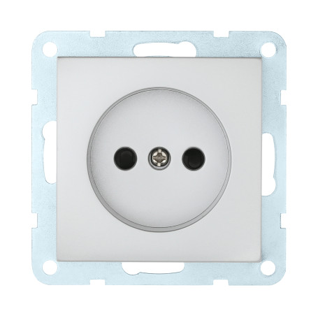 Розетка без з/к, со шторками (серебристый металлик) LK60