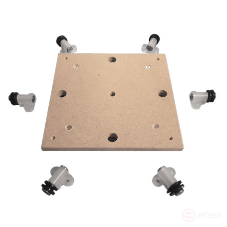 A set of mechanism + rollers for quick alignment and assembly of a large rotary table with quiet rotation
