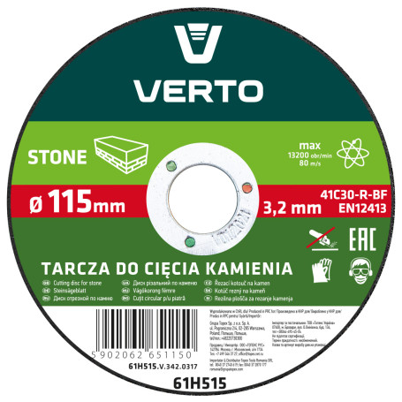 Stone cutting disc, 115 x 3.2 x 22.2 mm