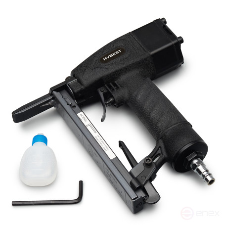 Hybest 1013JL furniture staple gun (pneumatic, 53F 20Ga staples, elongated)