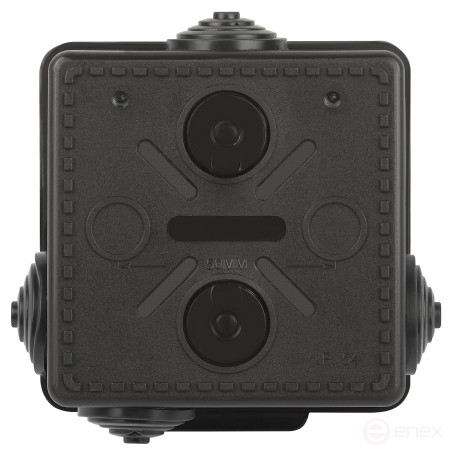 Soldering box ERA KOR-80-80-50- 7g-B open installation black 80x80x50mm with 7 vx hermetic leads. IP54